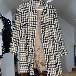 Brown, Cream Trench coat